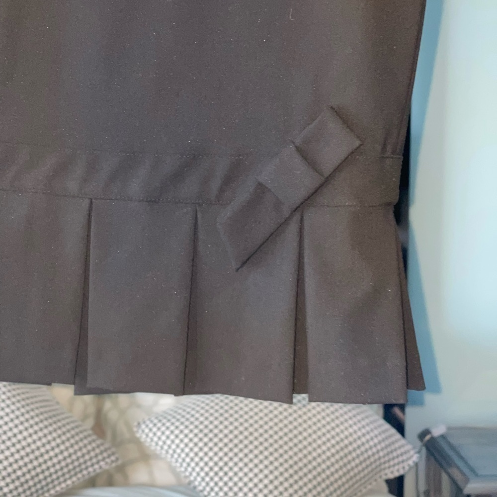 PINK TARTAN Canada Black Wool Polyester Blend Ruffle Edge Bow Hourglass Pencil 4 - Picture 5 of 7